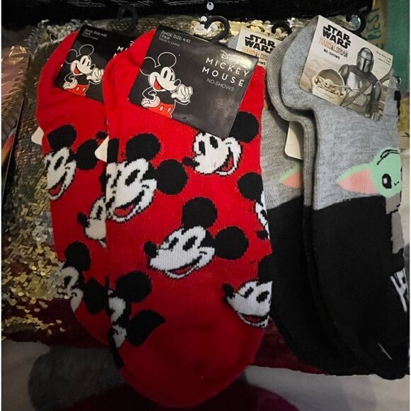 4x nwt novelty fashion socks mickey mouse star wars 4x - Picture 1 of 3